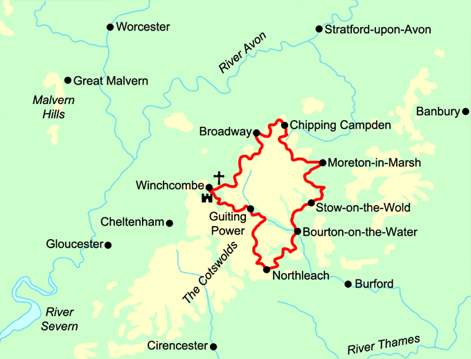 Cotswold Villages Trail map
